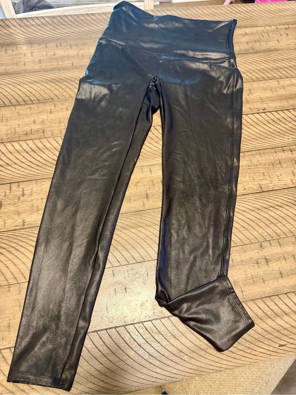 SPANX Kids Black Faux-Leather Leggings